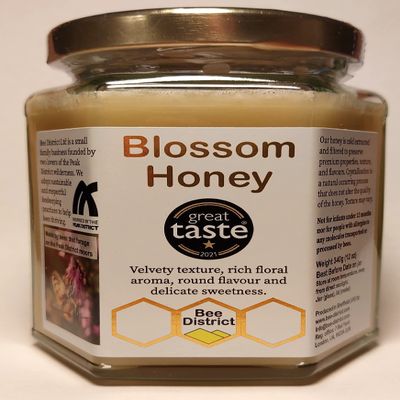 English Crystallised Blossom Honey from the Peak District in Yorkshire - Great Taste award 2021 by Bee District (Blossom Honey)