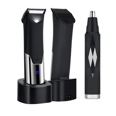 Electric Body Trimmer and Shaver for Men and Women, Waterproof Body Hair Groomers,Groin Hair Trimmer Beard Trimmer with LED Indicator, IPX7 Mens Pubic Hair Shaver for Balls,Male Hygiene Razor