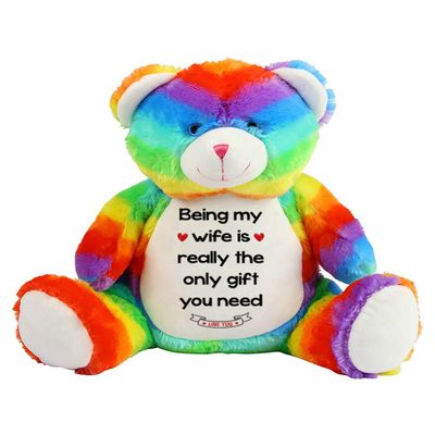 Getagift Anniversary Being My Wife Is Really The Only Gift You Need Birthday Valentines Day Soft Toys, Teddy Bear. (Rainbow Bear)