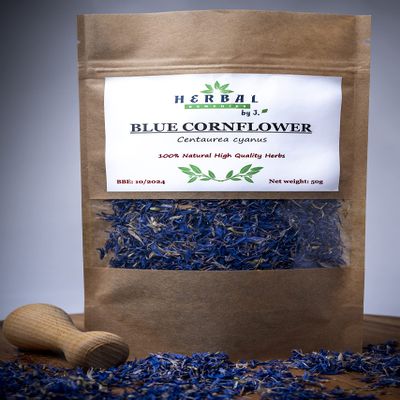 Cornflower Petals Herbal Tea Blue 25g - Culinary Cake Bake Baking Decoration Spa - Centaurea Cyanus - Herbal Remedies by J. - Chaber blawatek