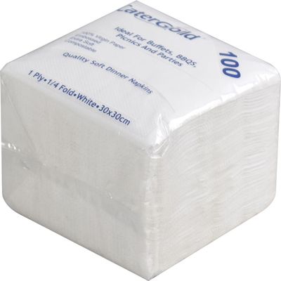 2000 Catergold Soft Napkins 30 x 30cm White Serviettes Tissue 100Pk