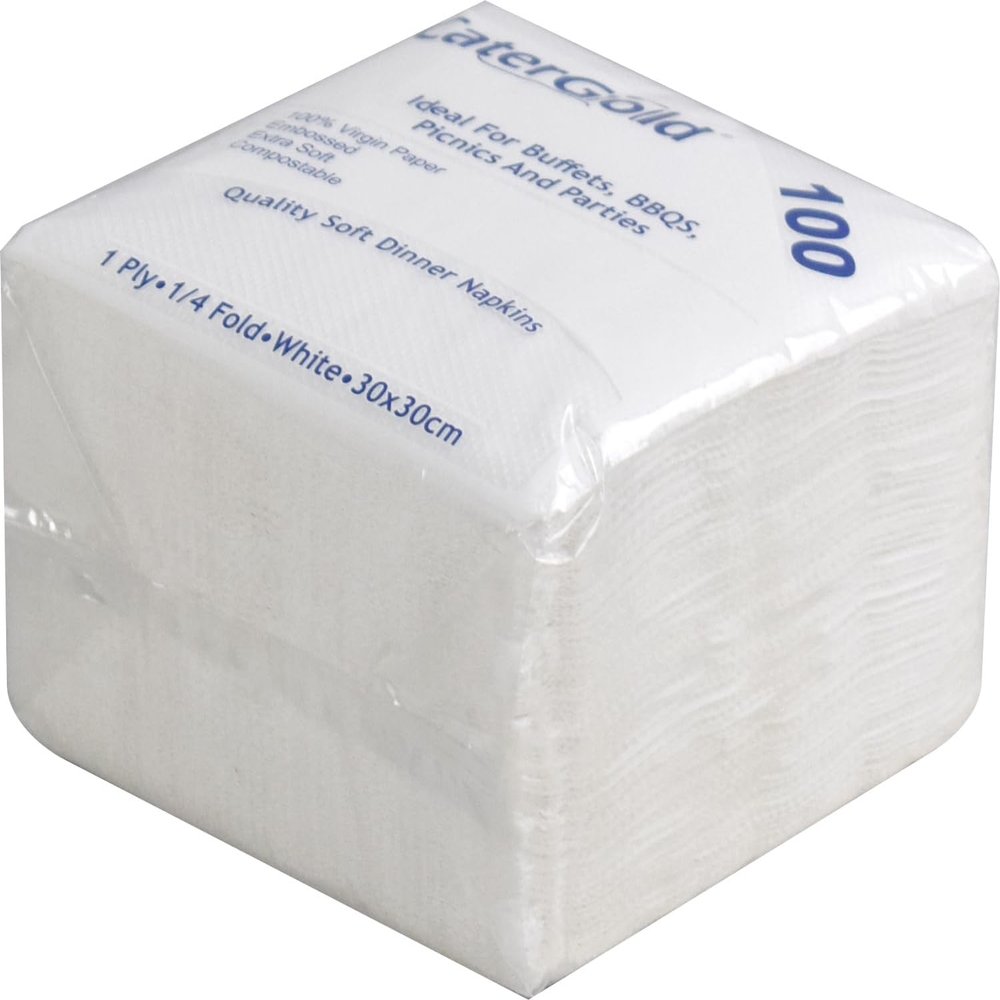 2000 Catergold Soft Napkins 30 x 30cm White Serviettes Tissue 100Pk