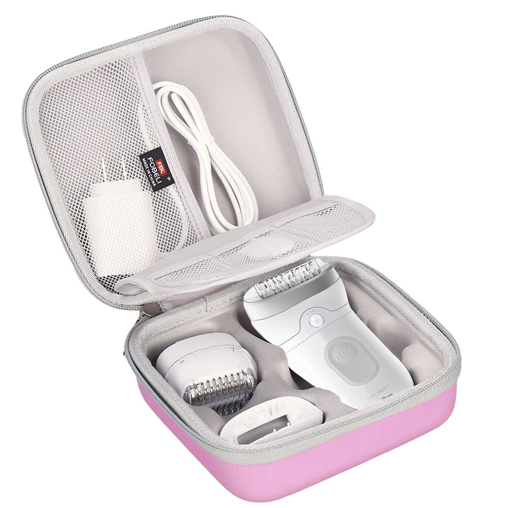 FBLFOBELI EVA Hard Case Compatible with Braun Silk-pil 7 SE7-041/SE7-141/Silk-pil 5 5-620/5 SE5-230/Silk-pil 9 9-890/9 9-880/9 9-720 Epilator Facial Hair Removal (Purple)