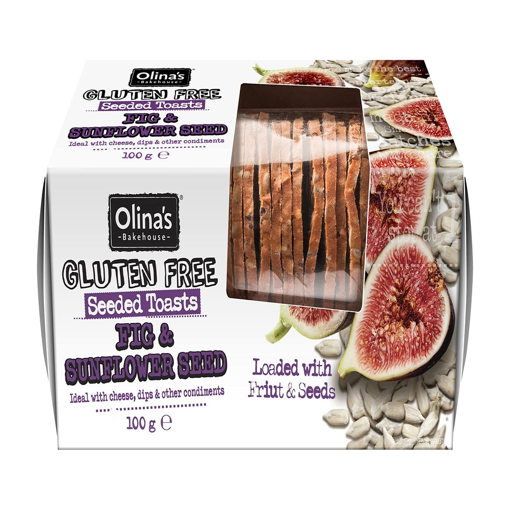 Olina's Bakehouse - Seeded Toasts Gluten Free Sunflower and Fig 100g