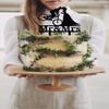 Bicycle Kissing Bride and Groom Wedding Cake Topper, Black Acrylic Mr & Mrs Wedding Cake Topper, Funny Wedding Cake Topper, Bridal Shower Cake Topper view 2