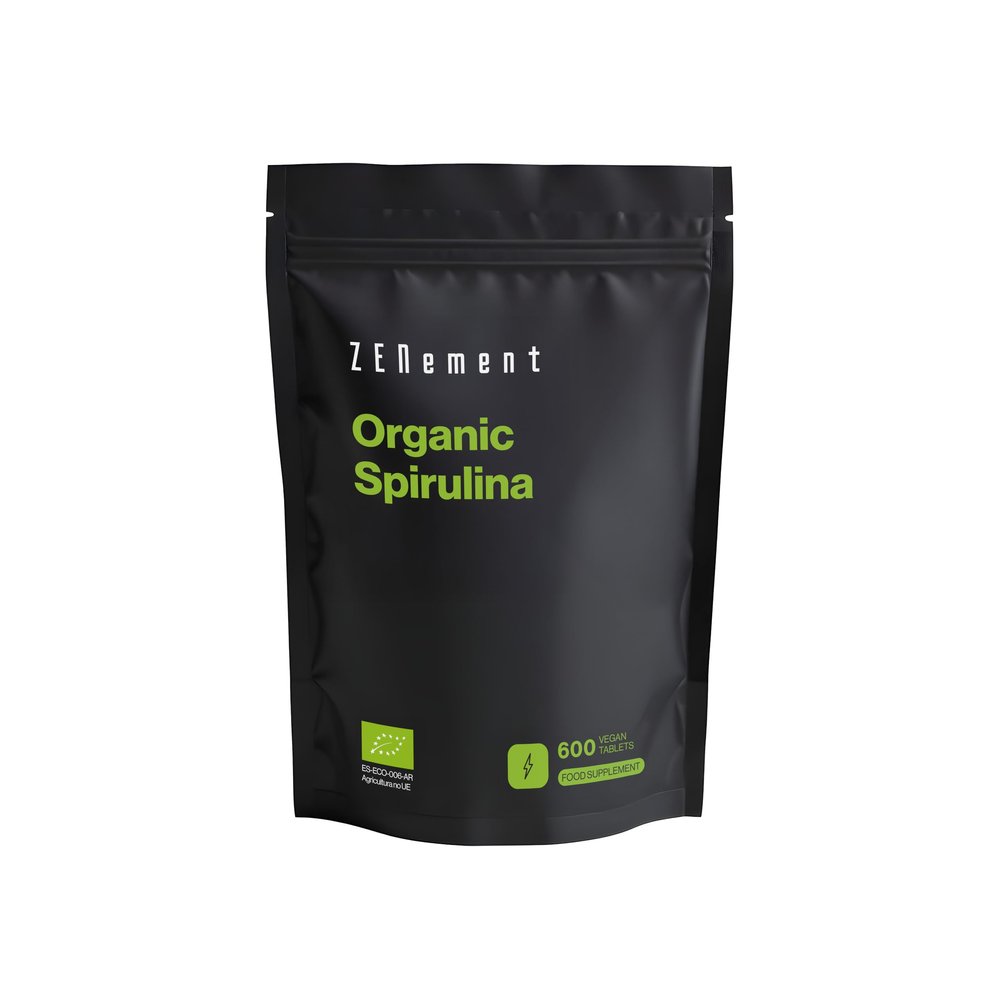600 Tablets Organic Spirulina - 100% Pure Algae of High Purity - 3000 mg per Dose - Satiating and Detox - Rich in Plant-Based Protein - Free from Additives and Allergens