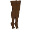 NuVein Medical Compression Stockings, 20-30 mmHg Support, Women & Men Thigh Length Hose, Open Toe, Brown, Large view 2