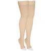 NuVein Medical Compression Stockings, 20-30 mmHg Support, Women & Men Thigh Length Hose, Open Toe, Light Beige, Small view 2