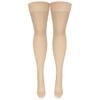 NuVein 20-30 mmHg Compression Stockings for Men and Women, Thigh High Length, Dot-Top, Closed Toe, Light Beige, Medium view 4