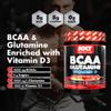 NXT Nutrition BCAA, Glutamine & Vitamin D | BCAAs Amino Acids with Vitamin D3 and L-Glutamine - for Recovery, Gut Health and Muscle Protein Synthesis | 360g - 30 Servings (Strawberry Lime) view 3