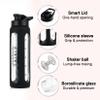 Asbirg Glass Protein Shaker Bottle 700ml  Leakproof & BPA-Free  Borosilicate Glass Gym Shaker with Spiral Mixing Ball for Smooth Protein Shakes, Smoothies, Meal Replacement & Fitness - Black view 2