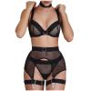UIVHLW Chemises & Negligees Lace See Through Mesh Steel Ring 3Pcs Womens Underwear Costumes view 1