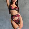 UIVHLW Chemises & Negligees Transparent Lace Floral Embroidered Women's Underwear with Steel Ring view 2