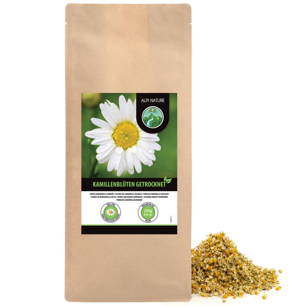 Alpi Nature Chamomile Tea 250g 8.8 oz, Dried Chamomile Flowers Premium Quality, Camomile Tea