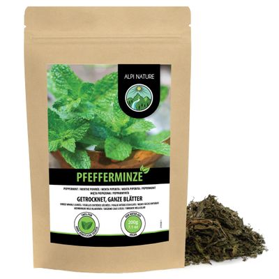 Alpi Nature Peppermint Tea 200g 7.1 oz, Whole Peppermint Leaves, Loose Leaf Tea for Infusions