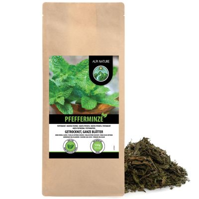 Alpi Nature Peppermint Tea 100g 3.5 oz, Whole Peppermint Leaves, Loose Leaf Tea for Infusions