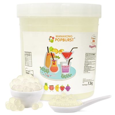 WaNaHong Popping Boba Pearl 1.3 KG Dessert Toppings, Prosecco and Cocktails (Lychee)