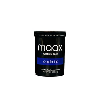 Maax Caffeine Energy Gum | 125mg of caffeine per piece | Coolmint | 25 pieces per container