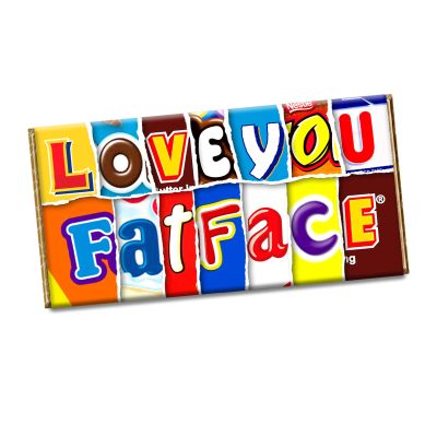 Love You Fat Face Funny Novelty Chocolate Bar Wrapper Label for Valentines, Birthday, Xmas, Gift Present #627 (Without Chocolate Bar)
