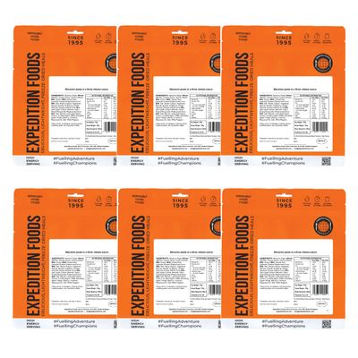 EXPEDITION FOODS expeditionfoods.com Vegetable Stir Fry (High Energy Serving / 800KCAL / 6-Meal Pack) | Freeze-Dried Camping & Hiking Food