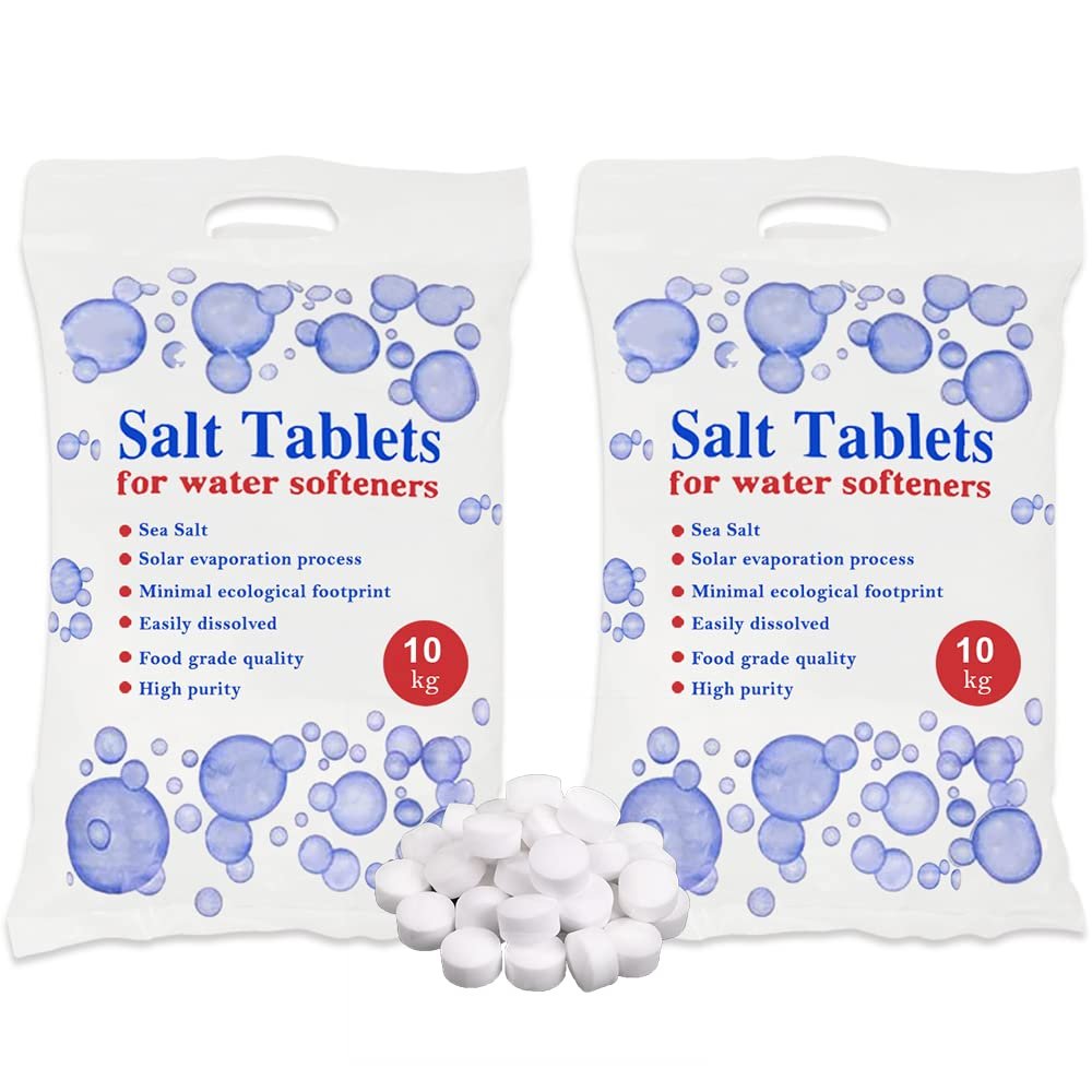 HSD 10 kg Salt Tablets, water softener tablets 10kg, Food Grade, Compatible to All Water Softener Machines, salt tablet water softener, 100% Genuine British Salt Tablet (2 Bags, 10 KG)