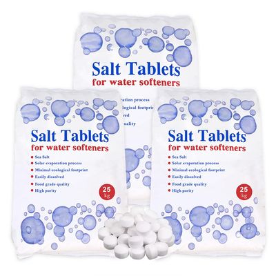 HSD 25kg Salt Tablets, Food Grade, Compatible to All Water Softener Machines (3 Bags, 25 KG)