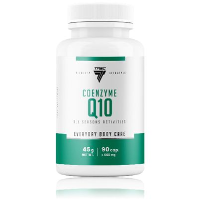 TREC Nutrition Coenzyme Q10-90 Capsules | Supplement for Cellular Energy Support | Natural Source, Fermentation Process | Vital for Respiratory Chain | Boosts Metabolism & Active Lifestyle