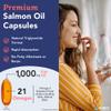 Cardio Omega 3 Fish Oil - 1000mg, Norwegian Salmon Oil with EPA, DHA, DPA & Astaxanthin, No Fishy Aftertaste, Fatty Acids Supplement, 3 Month Supply - 180 Capsules view 3