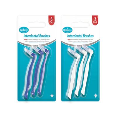 Gem Imports DentaGlo Interdental Brushes, Assorted Colours - Pack of 3