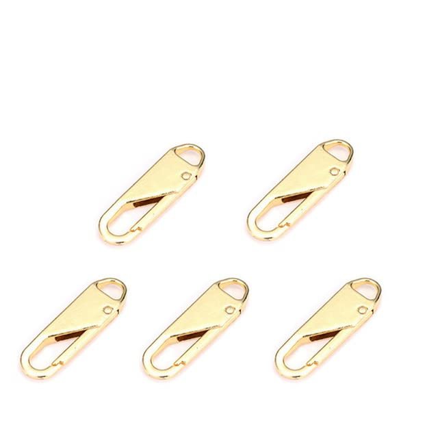 10PCS Replacement Zipper Slider Zipper Repair Kit Puller for Clothing Zip Fixer for Bag Backpack Zipper Pull Sewing Accessories-Spain,5PCS Gold