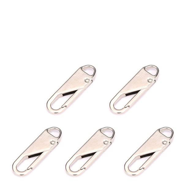 10PCS Replacement Zipper Slider Zipper Repair Kit Puller for Clothing Zip Fixer for Bag Backpack Zipper Pull Sewing Accessories-China,5PCS Silver