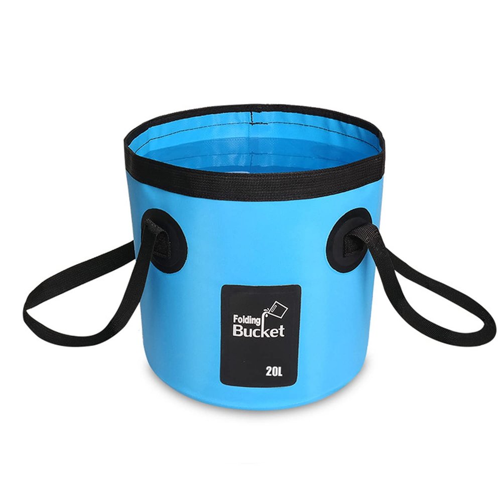 Foldable Blue Bucket, 20L Multifunctional Folding Bowl, Outdoor Collapsible Sink, Camping Travel Bucket