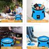 Foldable Blue Bucket, 20L Multifunctional Folding Bowl, Outdoor Collapsible Sink, Camping Travel Bucket view 2