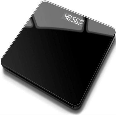 ZGJYSP Weighing Scale Weight Scale Electronic Body Weighing Bathroom Scale Digital High Measuring Recharge LCD Display Mini Weight Scale Electronic Scale(Color:Piano Black)(Piano Black)