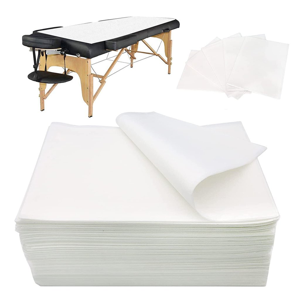 100 Pcs Disposable Spa Bed Sheets, Disposable Massage Table Sheet, Massage Table Cover, Non-Woven Fabric Bed Cover for Hospital, Nursing Home Or Beauty Salon