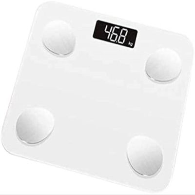 ZGJYSP Weighing Scale Weight Scale Smart Electronic LED Digital Weight Scale Weight Scale Bluetooth APP Android IOS Electronic Scale(Color:White)(White)
