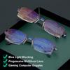 2pcs Sapphire High Hardness Anti-Blue Progressive Far And Near Dual-Use Reading Glasses For Men Women, Anti Blue Ray Reading Glasses (+2.00/50-55 Year Of Age) view 2