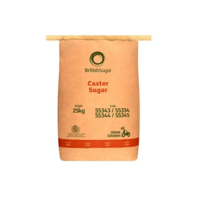 British Sugar Caster Sugar 25kg  Fine Granulated White Sugar, Catering & Baking Use