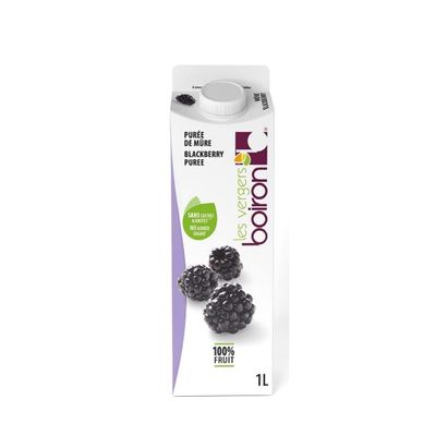 Boiron Blackberry Pure NAS 1L  Premium Frozen Fruit Pure  No Added Sugar  Rich & Vibrant Flavour
