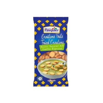 Brioche Pasquier Soup Croutons Garlic 500g x 12  Crispy garlic croutons for Soups, Salads & Gourmet Serving | Bulk Catering Case