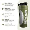 Beyond Shakers Insulated Metal Protein Shaker, Stainless Steel Supplement Bottle - BPA Free for Gym 735ml in Forest Green view 2