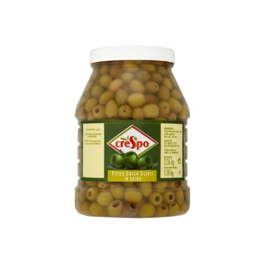 Crespo Pitted Green Olives in Brine 2.26kg x 2 Cases