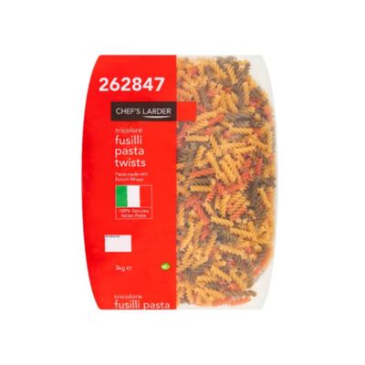Chef's Larder Tricolore Fusilli Pasta Twists 3kg x 4