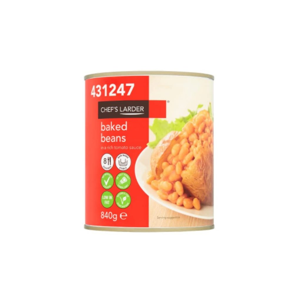 Chef's Larder Baked Beans in a Rich Tomato Sauce 840g x 6
