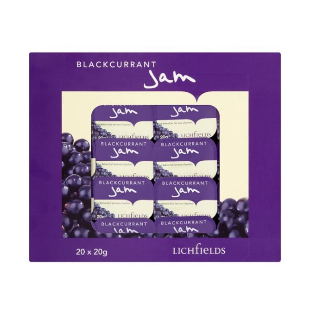 Lichfields Preserves Blackcurrant Jam 20 x 20g x 5