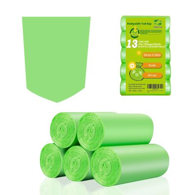Inwaysin Trash Bags 13 Gallon Tall Kitchen Garbage Bags, Recycle Bags, Biodegradable Trash Bags, 75 Bags, Green