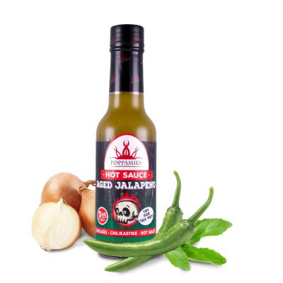 Poppamies Aged Jalapeno Hot Chili Sauce - Gluten Free Lactose Free Vegan - Spiciness: 3/10-150ml
