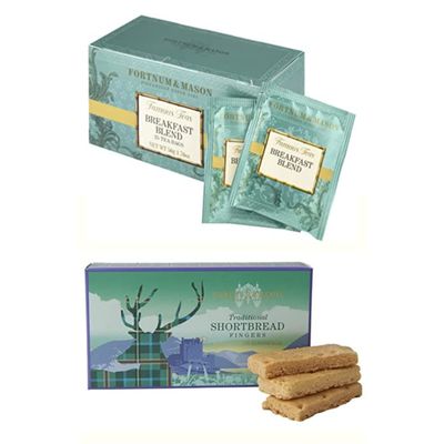 Fortnum and Mason Tea Bundle Shortbread Finger Biscuits and Breakfast Blend Teabags Two Pack Gift Afternoon Tea