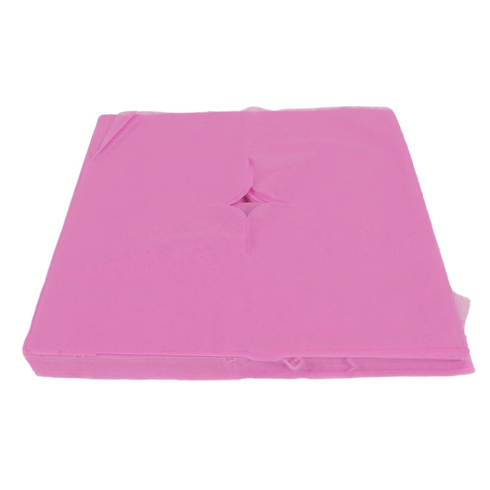 100Pcs Face Rest Cover, Hole Design Breathable Disposable Headrest Cover for Massage Chairs Spa Salon Massage Headrest Cover(pink)
