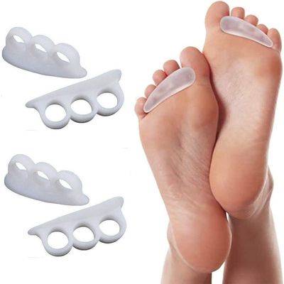 2 Pair Silicone Gel Toe SEPRATOR Straightener Hallux Valgus Corrector Bunions Toes Toe Spacer Stretcher Unisex Foot Care Pain Relief